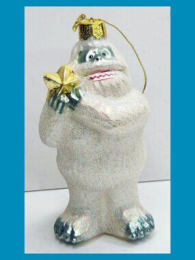 Vintage Bumble Abominable Snowman Blown Glass Frosted Ornament